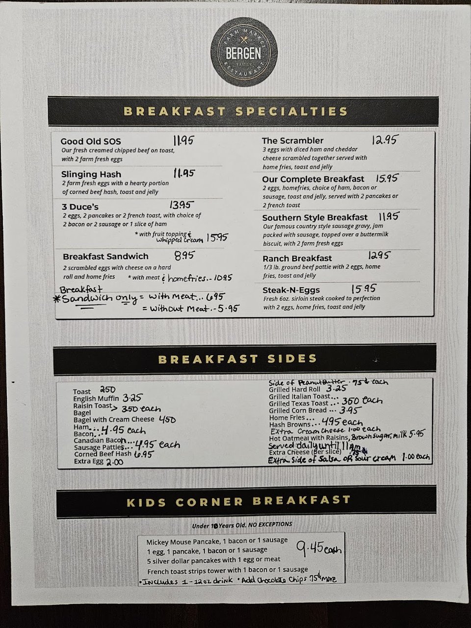 Menu page with soups, salads, and wraps.